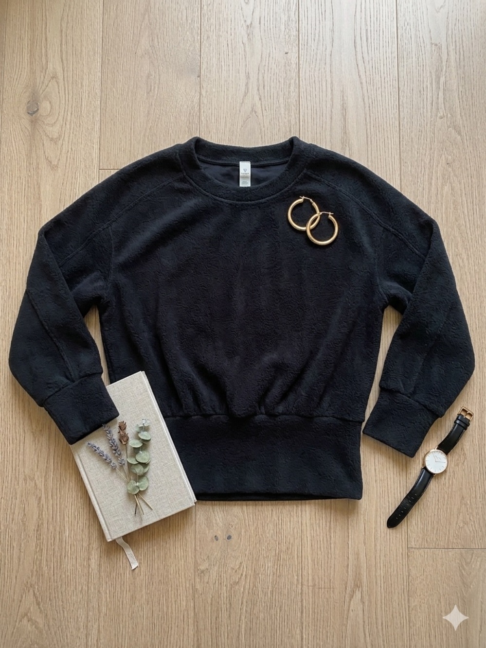 Lululemon SoftStream Cozy Black Crewneck Sweatshirt